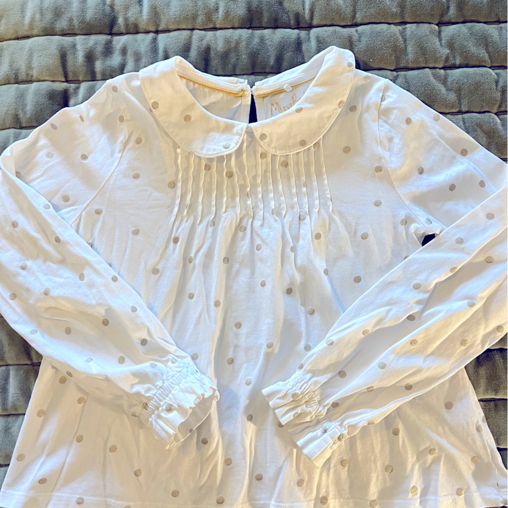 Mini Boden stretchy peterpan collar holiday top